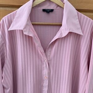 Pink Striped Button-Up Shirt 2X